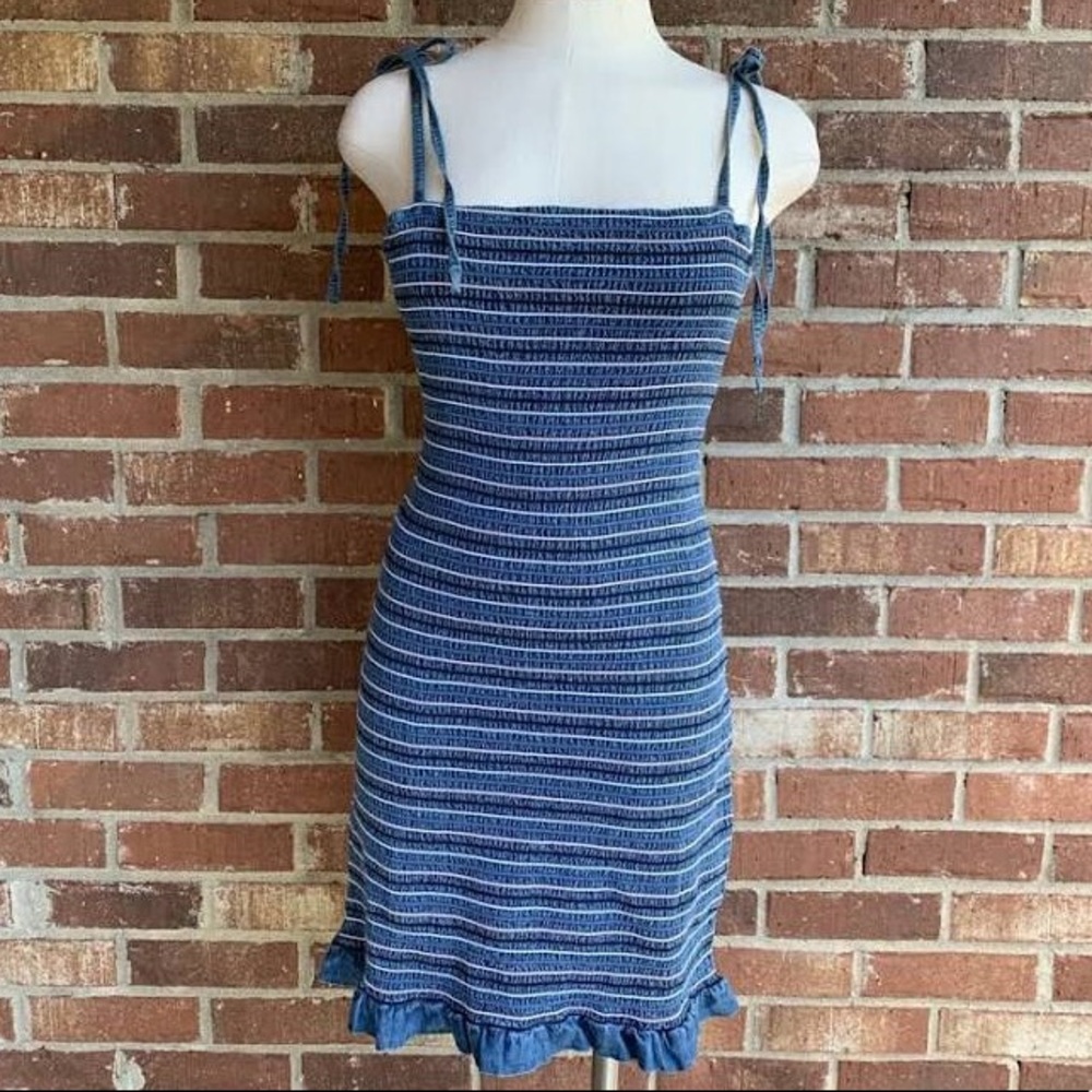 Derek Heart Striped Jean BodyCon Dress